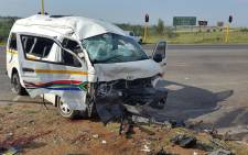One person died and several others were injured after a taxi collided with a transporter in Witpoortjie, west of Johannesburg on 15 February 2016. Picture: ER24.