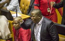 EFF leader Julius Malema in Parliament. Picture: Thomas Holder/EWN.