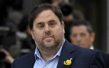 This file photo taken on November 02, 2017 shows deposed Catalan regional vice president Oriol Junqueras arriving at the National Court in Madrid to be questioned over his efforts to spearhead Catalonia's independence drive. Picture: AFP