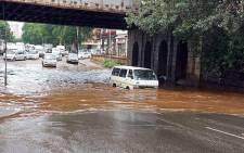 FILE: The railway bridge along Joe Slovo Drive & Siemert Street in Johannesburg is flooded after heavy rain. Picture: @JoburgMPD/Twitter