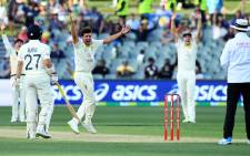 Australia's paceman Jhye Richardson shouts an unsuccessful appeal against England's batsman Dawid Malan on day four of the second cricket Test match of the Ashes series between Australia and England on 19 December 2021. Picture: AFP