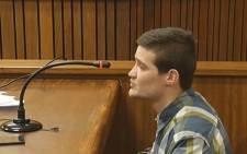 A YouTube screengrab of convicted rapist Nicholas Ninow testifying in the mitigation of sentence in the High Court in Pretoria. 