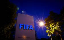 FILE: The Fifa logo is pictured at the Fifa headquarters on 2 June, 2015 in Zurich. Picture: AFP.