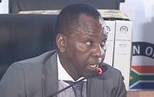 A screengrab of former Mineral Resources Minister Mosebenzi Zwane appearing at the state capture inquiry on 13 May 2021. Picture: SABC/YouTube