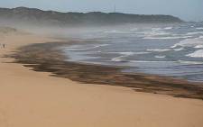 An oil spill after Kiani Satu ran aground in the Southern Cape. Picture: Ewald Stander