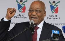 President Jacob Zuma speaks at Chris Hani's memorial service on 10 April 2017. Picture: Louise McAuliffe/EWN.