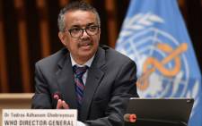FILE: World Health Organisation (WHO) Director-General Tedros Adhanom Ghebreyesus on 3 July 2020 at the WHO headquarters in Geneva. Picture: AFP