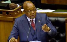 President Jacob Zuma responding to questions in the National Assembly on 2 November 2017. Picture: GCIS.