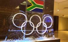 Olympics ice sculpture.