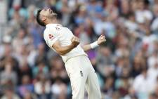 England’s James Anderson celebrates a wicket during their clash with India. Picture: @englandcricket/Facebook.com