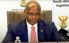 A screengrab of SIU head Andy Mothibi briefs the media on the latest developments in its investigation into the PPE scandal on 5 February 2021. Picture: SABC/YouTube.