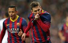 Lionel Messi celebrates after netting his third goal against Real Madrid during the Clasico match on 23 March 2014. Picture: Facebook.