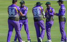 Dolphins players celebrate the fall of a wicket. Picture: @DolphinsCricket/Twitter