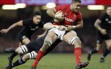 FILE: Wales' number 8 Taulupe Faletau gets tackled during the Autumn international rugby union Test match between Wales and New Zealand at the Principality Stadium in Cardiff, south Wales, on 25 November 2017. Picture: AFP