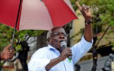 FILE: The President of Renamo, the Mozambique opposition political party, Afonso Dhlakama speaks to supporters, during a campaign rally for general elections in Maputo, Mozambique, 11 October 2014. Picture: EPA.