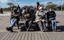 People line up at the People's Park Cafe next to the Moses Mabhida Stadium in Durban for their COVID-19 vaccinations on 23 July 2021. Picture: Abigail Javier/Eyewitness News