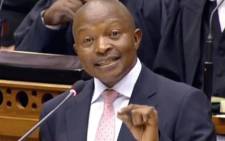 A screengrab shows Deputy President David Mabuza in Parliament on 20 March 2018. Picture: SABC Digital News/youtube.com