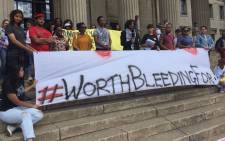 A group of students gathered at Wits University say they are upset with the Department of Women after a representative backed out of the event at the last minute. Picture: Vumani Mkhize/EWN.