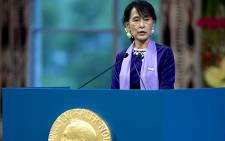 Nobel peace prize laureate and Myanmar opposition leader Aung San Suu Kyi. Picture: Daniel Sannum Lauten/AFP