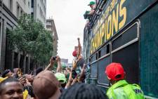 The Springboks arrived in Johannesburg CBD on 7 November 2019 after winning the World Rugby World Cup in Japan. Picture: Thomas Holder/EWN.
