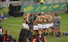 The Blitzboks lost to New Zealand but topped Pool A in the the World Sevens Series on 8 December 2018. Picture: @BlitzBokke/Twitter