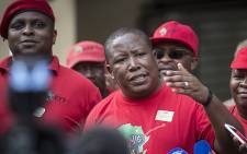 FILE: EFF leader Julius Malema addressed the media outside the Constitutional Court in Johannesburg on 09 February 2016 following the Nkandla showdown. Picture: Reinart Toerien/EWN.