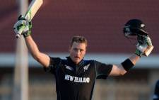 New Zealand batsman Martin Guptill celebrates scoring a century. Picture: @OfficialCSA/Twitter