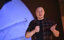 FILE: Elon Musk, co-founder and chief executive officer of Tesla Inc., speaks during an unveiling event for the Boring Company Hawthorne test tunnel in Hawthorne, south of Los Angeles, California on 18 December 2018. Picture: AFP