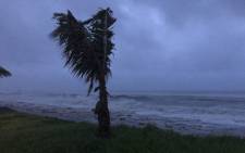 This handout picture taken on 25 April 2019 and provided by the World Food Programme shows the battered coast of Cabo Delgado, Mozambique, where cyclone Kenneth is expected. Picture: AFP