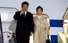 Chinese President Xi Jinping and his spouse Peng Liyuan land in South Africa for the 10th Brics summit at Waterkloof Air Force Base. Picture: Twitter/@DIRCO_ZA