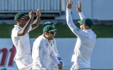 The Proteas celebrate on  16 January 2018, day 4 of their Test series against India. Picture:Twitter/@OfficialCSA