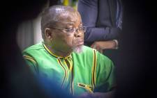 ANC Secretary General Gwede Mantashe takes questions on the NEC meetings that took place all weekend from the Press. Picture: Thomas Holder/EWN.