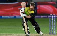 Australia's David Warner in action during the ICC T20 World Cup match against Sri Lanka on 28 October 2021. Picture: @T20WorldCup/Twitter