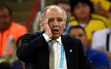 Argentina’s coach Alejandro Sabella reacts during the 2014 Fifa World Cup final football match between Germany and Argentina at the Maracana Stadium in Rio de Janeiro, Brazil, on 13 July, 2014. Picture: AFP. 