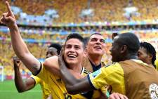 Colombia's James Rodriguez celebrates opening the scoring against the Ivory Coast. Picture: Facebook.com