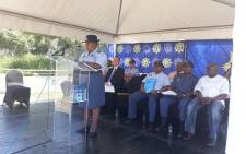 Gauteng Police Commissioner Deliwe de Lange delivering a keynote address at the launch of the 2017 Safer Festive Season Operations at the Mall of The South in Johannesburg. Picture: SAPS.