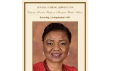 Hlengiwe Mkhize was laid to rest on 25 September 2021. Picture: GCIS.