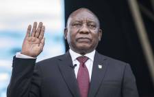 Cyril Ramaphosa takes the oath of office as the President of the Republic of South Africa at Loftus Versfeld Stadium in Pretoria on 25 May 2019. Picture: Abigail Javier/EWN