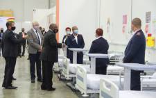 President Cyril Ramaphosa is are guided by Western Cape Premier Alan Winde on a tour of the province's Hospital of Hope on 5 June 2020; an 850-bed COVID-19 facility, which has been established at the Cape Town International Convention Centre. Picture: GCIS.
