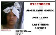 Angelique Nomdo has been missing since 9 May 2019. Picture: Western Cape Missing Persons Unit.