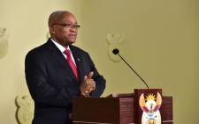 FILE: Jacob Zuma delivering an address on 14 February 2018 in which he announced his resignation as president of South Africa. Picture: GCIS