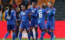FILE: SuperSport United players celebrate a goal. Picture: @SuperSportFC/Twitter