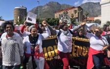 Residents from crime-riddled and gang-infested communities in Cape Town march to Parliament on 3 October 2018. Picture: Kaylynn Palm/EWN.