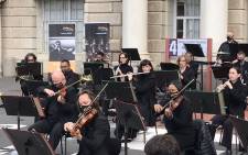 The Cape Town Philharmonic Orchestra performs outside the Groote Schuur Hospital in Cape Town on 15 September 2021. Picture: Kevin Brandt/Eyewitness News