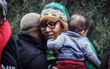 Zenani Mandela at the wreath-laying ceremony at Fourways Memorial Park for her late mother Winnie Madikizela-Mandela, who died in 2018. Picture: Abigail Javier/EWN.