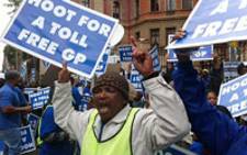 Protests outside the North Gauteng High Court against Toll Roads.