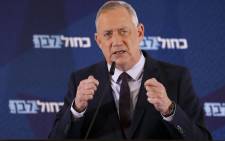 Leader of Israel's Blue and White electoral alliance Benny Gantz delivers a statement in the central Israeli city of Ramat Gan, on 7 March 2020. Picture: AFP