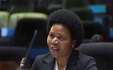 A screengrab of Public Investment Corporation (PIC) board member Dudu Hlatshwayo appearing at the PIC Inquiry.