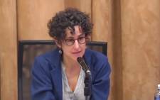 A screengrab of evidence leader Advocate Carol Steinberg questions a witness at the Nugent Commission of Inquiry in Pretoria. Picture: YouTube.