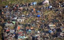 This aerial photo shows typhoon devastation in Eastern Samar province, central Philippines after Typhoon Haiyan hit the country. Picture: AFP.